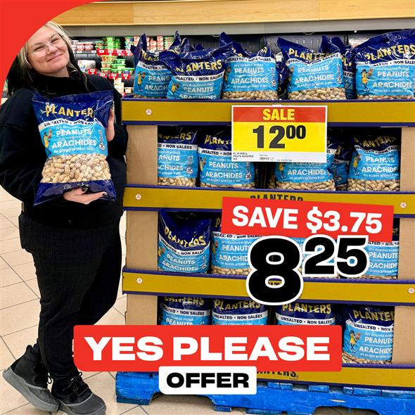 Planter Unsalted Dry Roasted Peanuts