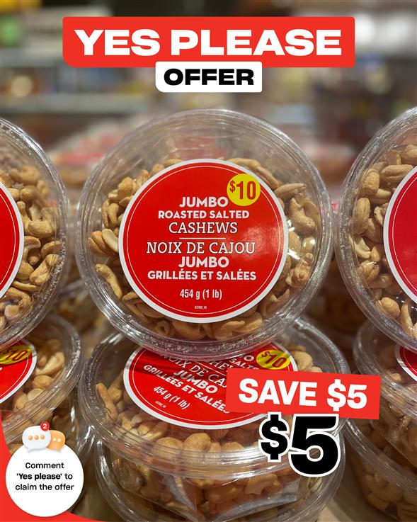 Jumbo Roasted Salted Cashews