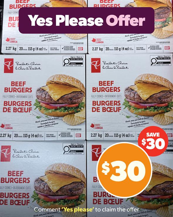 Pc Fully cooked burgers