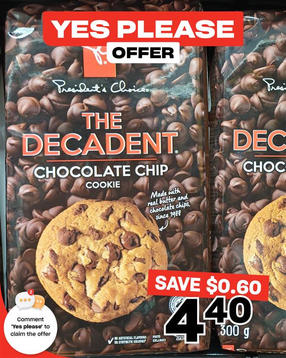 PC Decadent Chocolate Chip Cookies 300G