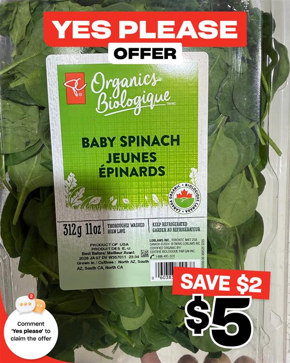 YES PLEASE PCO BABY SPINACH 312G 🥗