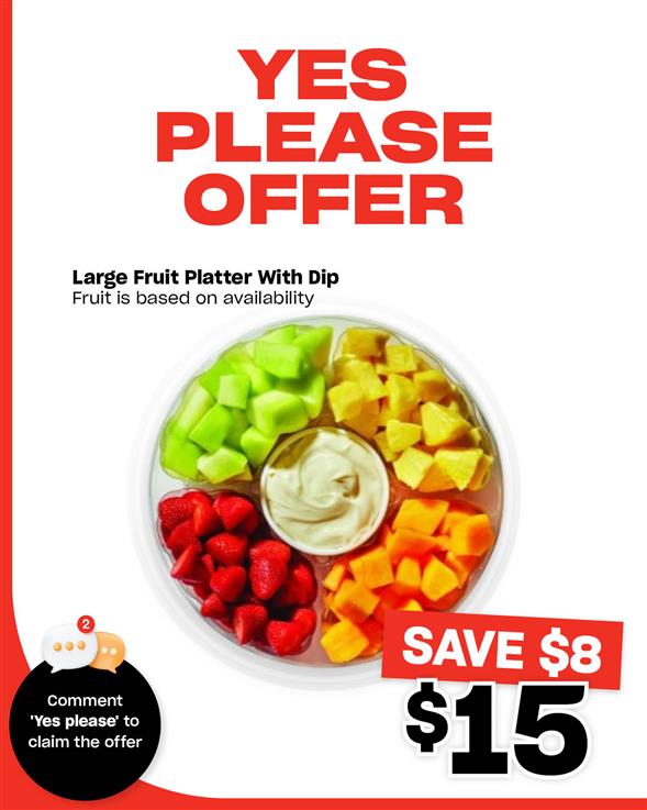 Large Fruit Platter With Dip