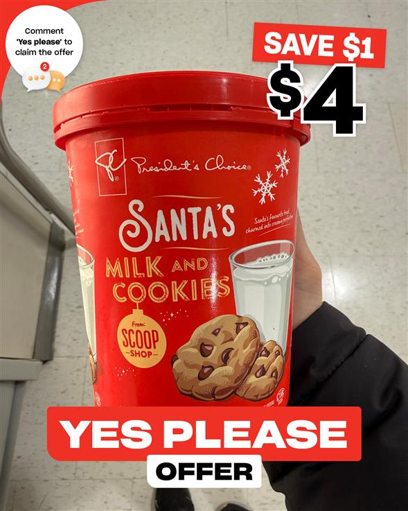 PC SANTAS MILK AND COOKIES ICE CREAM