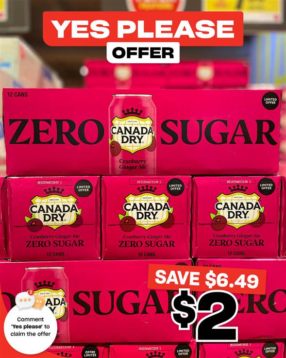 Canada Dry Cranberry Ginger Ale Zero Sugar