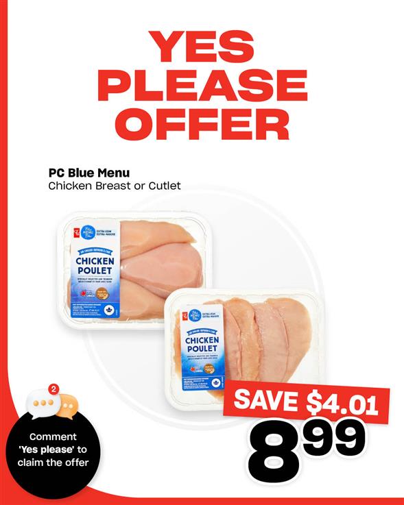 PC Blue Menu Chicken Breast or Cutlet