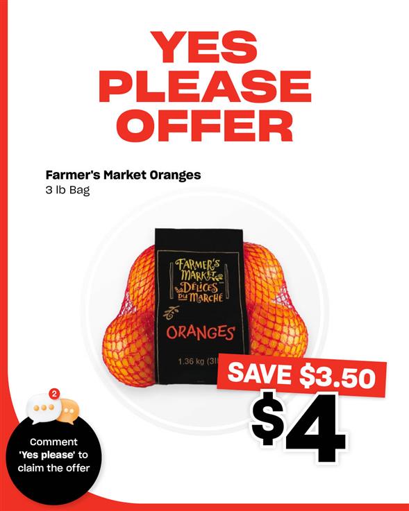 Farmer's Market Oranges, 3 lb Bag