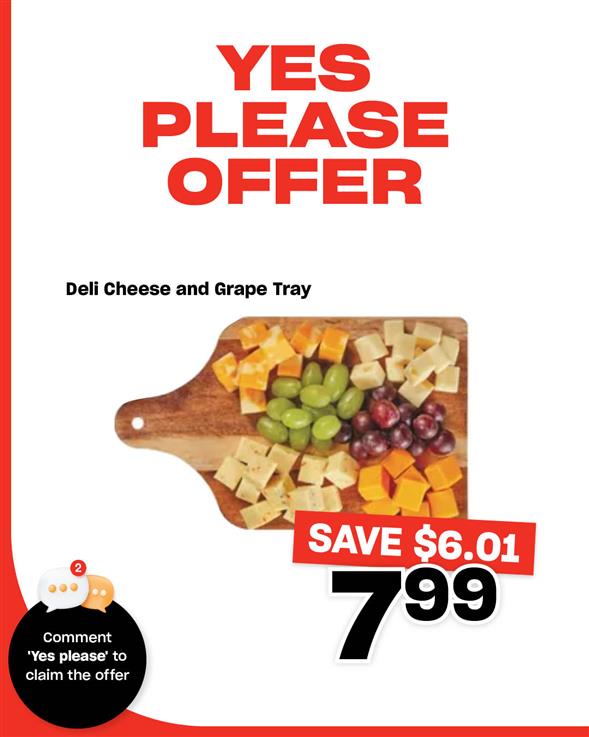 Deli Cheese and Grape Tray