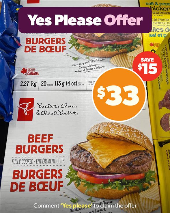 Pc beef burgers