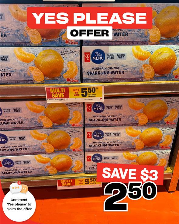 PC Blue Menu Sparkling Water