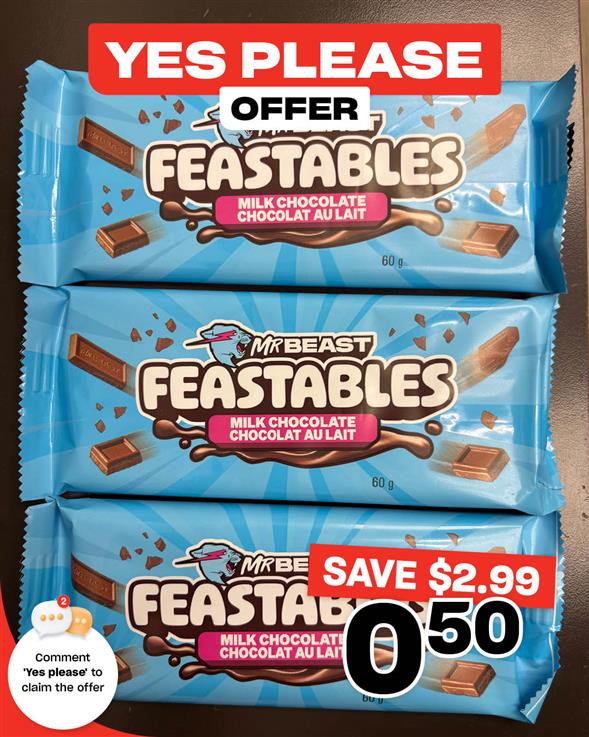 Mr Beast Feastable Milk Chocolate Bar