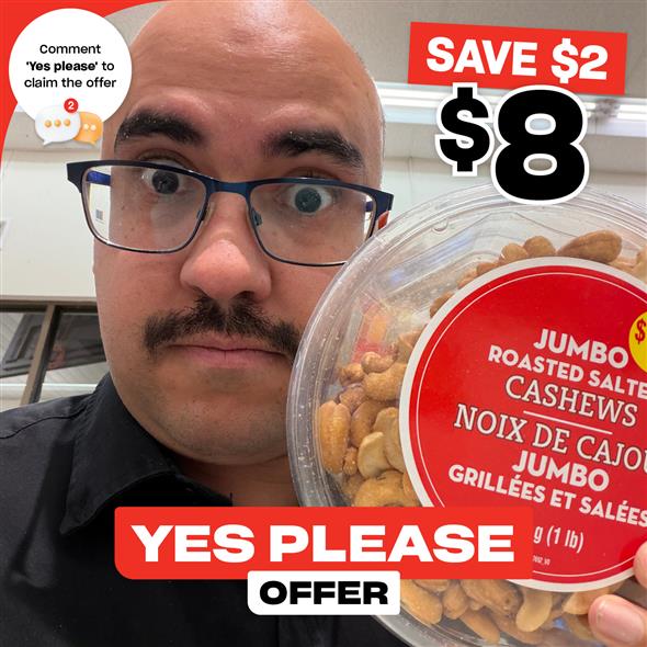 Jumbo Roasted Salted Cashews 454G