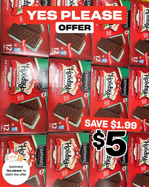 Chapmans Peppermint Ice Cream Sandwiches