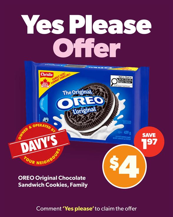 OREO Original Chocolate Sandwich Cookies, Family Size 439 g