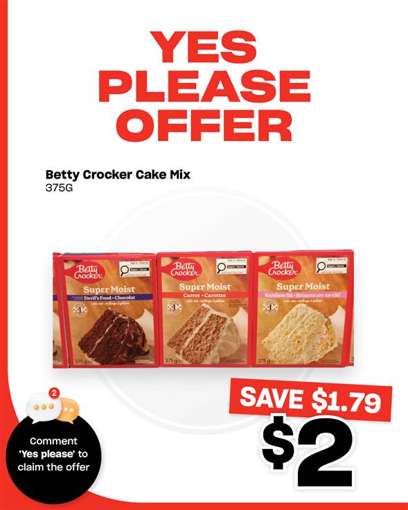 Betty Crocker Cake Mix 375g