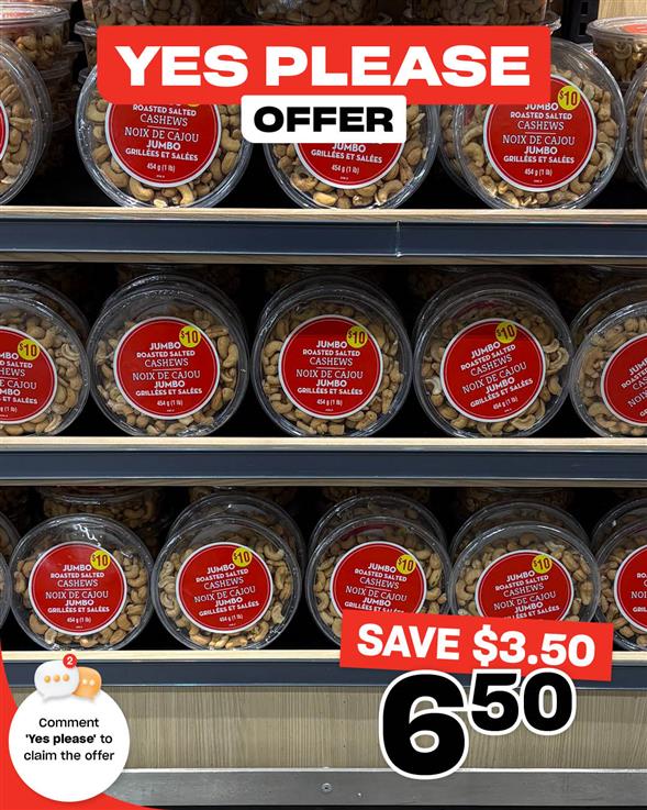 Jumbo Roasted Salted Cashews